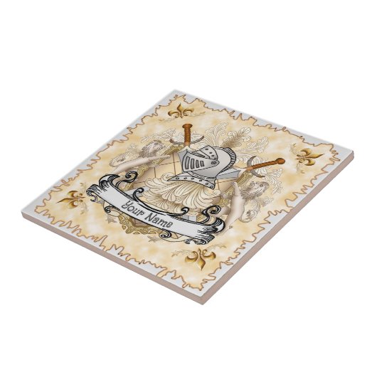 Sepia-Ritterschild-Nachname Fliese (Seite)