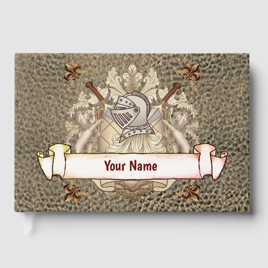 Sepia-Ritterschild-Nachname Gästebuch (Vorderseite)
