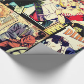 Sepia Romance Comic Book Cover Jumble Collage Geschenkpapier (Ecke)