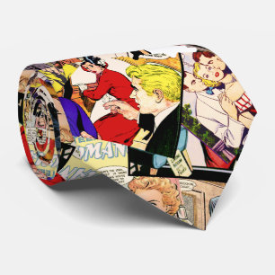 Sepia Romance Comic Book Cover Jumble Collage Krawatte