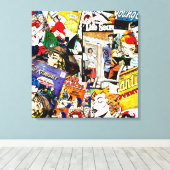 Sepia Romance Comic Book Cover Jumble Collage Leinwanddruck (Insitu (Holzboden))