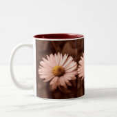 Sepia rosa Blume Zweifarbige Tasse (Links)