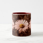 Sepia rosa Blume Zweifarbige Tasse (Mittel)