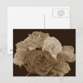 Sepia Rose Bouquet Postkarte (Vorne/Hinten)