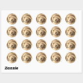 Sepia-Rose, danke Runder Aufkleber (Blatt)