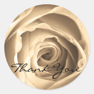 Sepia-Rose, danke Runder Aufkleber