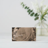 Sepia Rose Flower Fotografy Business Card Visitenkarte (Stehend Vorderseite)