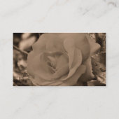 Sepia Rose Flower Fotografy Business Card Visitenkarte (Rückseite)