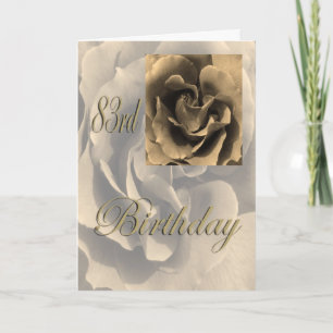 Sepia-Rose Glücklicher 83. Geburtstag Karte