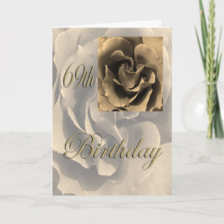 Sepia Rose Happy 69. Geburtstag Karte