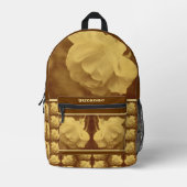 Sepia-Rose Rindrops Vintag Personalisiert Bedruckter Rucksack (Vorderseite)