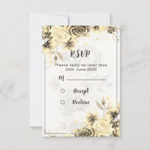 Sepia-Rose - RSVP-Karte