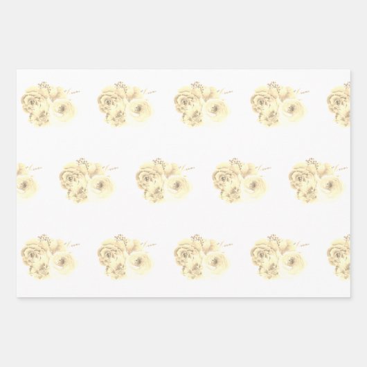 Sepia Rose Wrapping Paper Set Geschenkpapier Set (Vorderseite 3)