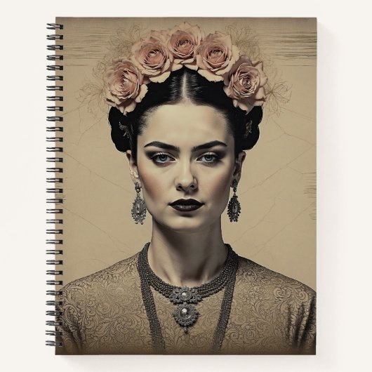 Sepia-Rosen-Muse-Notebook Notizblock (Vorderseite)