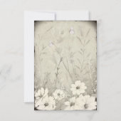 Sepia Rustic Butterfly Wildflower Wedding RSVP Karte (Rückseite)