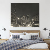 Sepia San Francisco Night City Leinwanddruck (Insitu (Schlafzimmer))