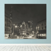 Sepia San Francisco Night City Leinwanddruck (Insitu (Holzboden))