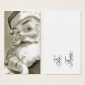 Sepia Santa Gift Tag Business Card (Vorne & Hinten)