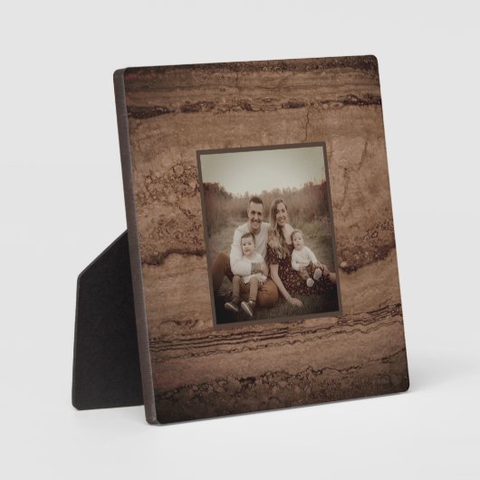 Sepia schwarz-braun-Granitstein Fotoplatte (Vorderseite)