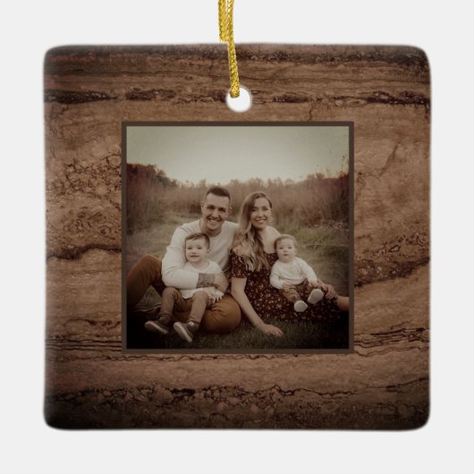 Sepia schwarz-braun-Granitstein Keramikornament (Vorderseite)