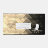 Sepia Schwarzes Dreieck Geometrie Muster Monogram Schreibtischunterlage (Tastatur & Maus)