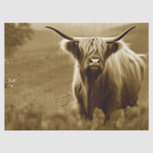 Sepia Scottish Highland Seidenpapier