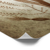 Sepia Seaweed Botanical Print no.2 Lake House Art Poster (Ecke)
