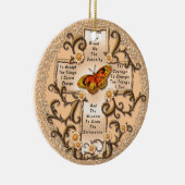 Sepia Serenity Cross Keramik Ornament (Rechts)