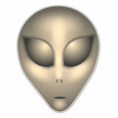 Sepia Shiny Gray Alien Head Aufkleber (Vorderseite)
