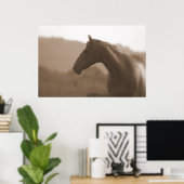 Sepia Silhouette Large Basic Poster (Heimbüro)