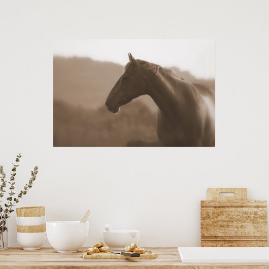 Sepia Silhouette Large Basic Poster (Küche)