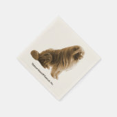 Sepia sitzend tibetische Mastiff Rescue Knapkin Serviette (Ecke)