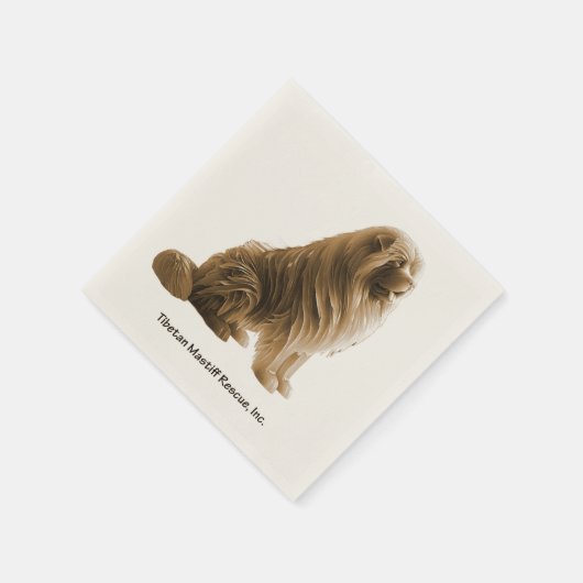 Sepia sitzend tibetische Mastiff Rescue Knapkin Serviette (Ecke)