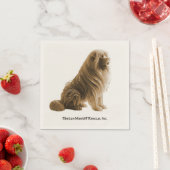 Sepia sitzend tibetische Mastiff Rescue Knapkin Serviette (Beispiel)