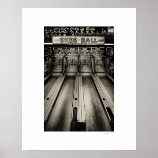 Sepia Skee Ball Arcade Poster Druck (Vorne)