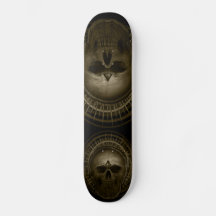 Sepia Skull Skateboard