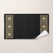 Sepia-spanische Fliesen auf Schwarzem Badhandtuch Set (Handtuch)