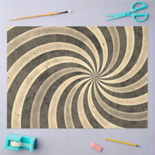 Sepia Spirals Muster, Scrapbooking Geschenke Umhül Seidenpapier (Basteln)