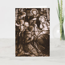Sepia Stain Glass Weihnachtskarte