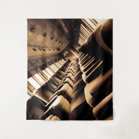 Sepia Steam Train Interior Wandteppich (Vorderseite)