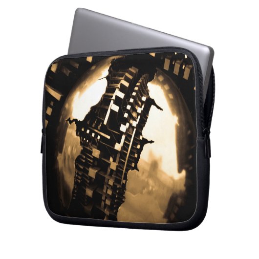 Sepia Steampunk Laptopschutzhülle (Vorderseite Links)