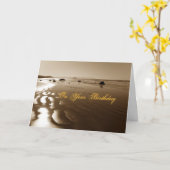 Sepia-Strand-Geburtstag Karte (Gelbe Blume)