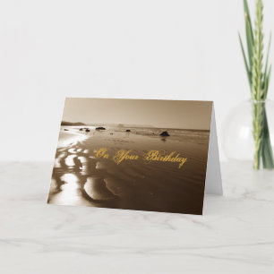 Sepia-Strand-Geburtstag Karte