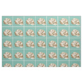 Sepia Stripte Muschel auf Aquamarin Stoff (Fat Quarter (45,7 x 55,9 cm))