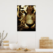 Sepia Sumatran Borneo Tiger Eye Artwork Poster (Küche)