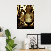 Sepia Sumatran Borneo Tiger Eye Artwork Poster (Heimbüro)