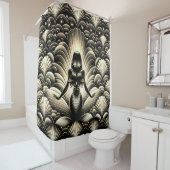 "Sepia-Tinted Mermaid Elegance - Vintag Fantasy" Duschvorhang (Beispiel)