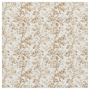 Sepia Toile mit Rose und Zweigen Stoff