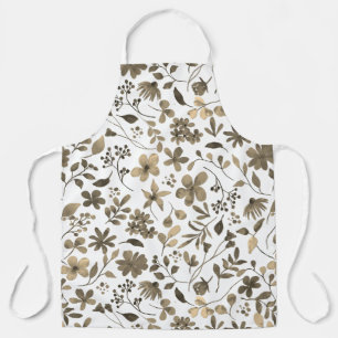 Sepia-Ton-Vintage-Blumenprint Schürze