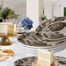 Sepia Tone Brown Floral Toile No.1